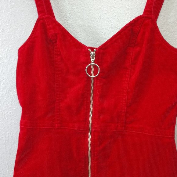 Divided H&M Red Sweetheart Corduroy Mini Dress - Picture 2 of 5